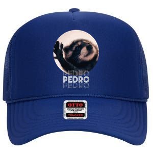 Pedro Racoon Dance Popular Internet Meme Mapache Dance High Crown Mesh Back Trucker Hat