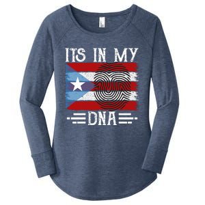 Puerto Rico Dna Women's Perfect Tri Tunic Long Sleeve Shirt