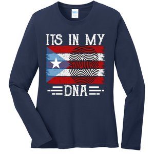 Puerto Rico Dna Ladies Long Sleeve Shirt