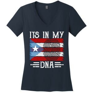 Puerto Rico Dna Women's V-Neck T-Shirt