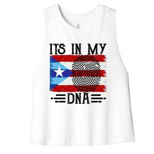 Puerto Rico Dna Women's Racerback Cropped Tank