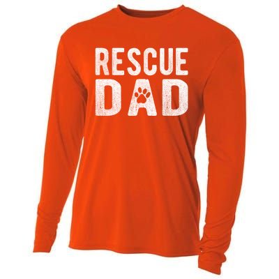 Proud Rescue Dog Dad Fathers Day Animal Lovers Gift Cooling Performance Long Sleeve Crew