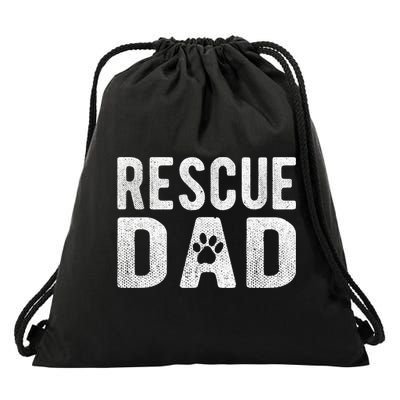 Proud Rescue Dog Dad Fathers Day Animal Lovers Gift Drawstring Bag