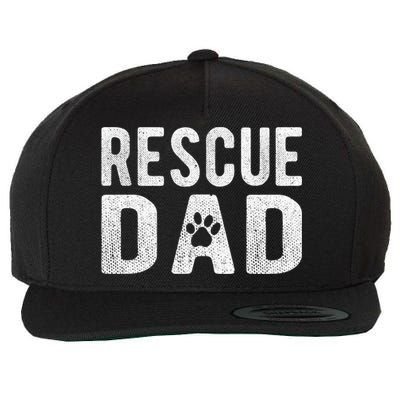 Proud Rescue Dog Dad Fathers Day Animal Lovers Gift Wool Snapback Cap
