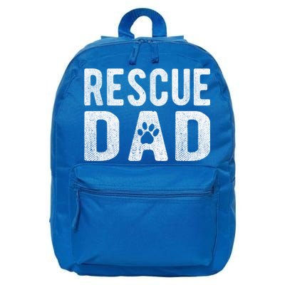 Proud Rescue Dog Dad Fathers Day Animal Lovers Gift 16 in Basic Backpack