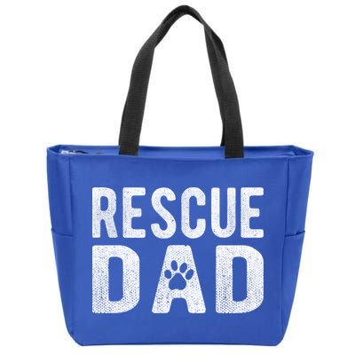 Proud Rescue Dog Dad Fathers Day Animal Lovers Gift Zip Tote Bag