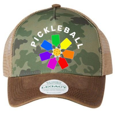 Pickleball Rainbow Design Pickleball Lover Legacy Tie Dye Trucker Hat