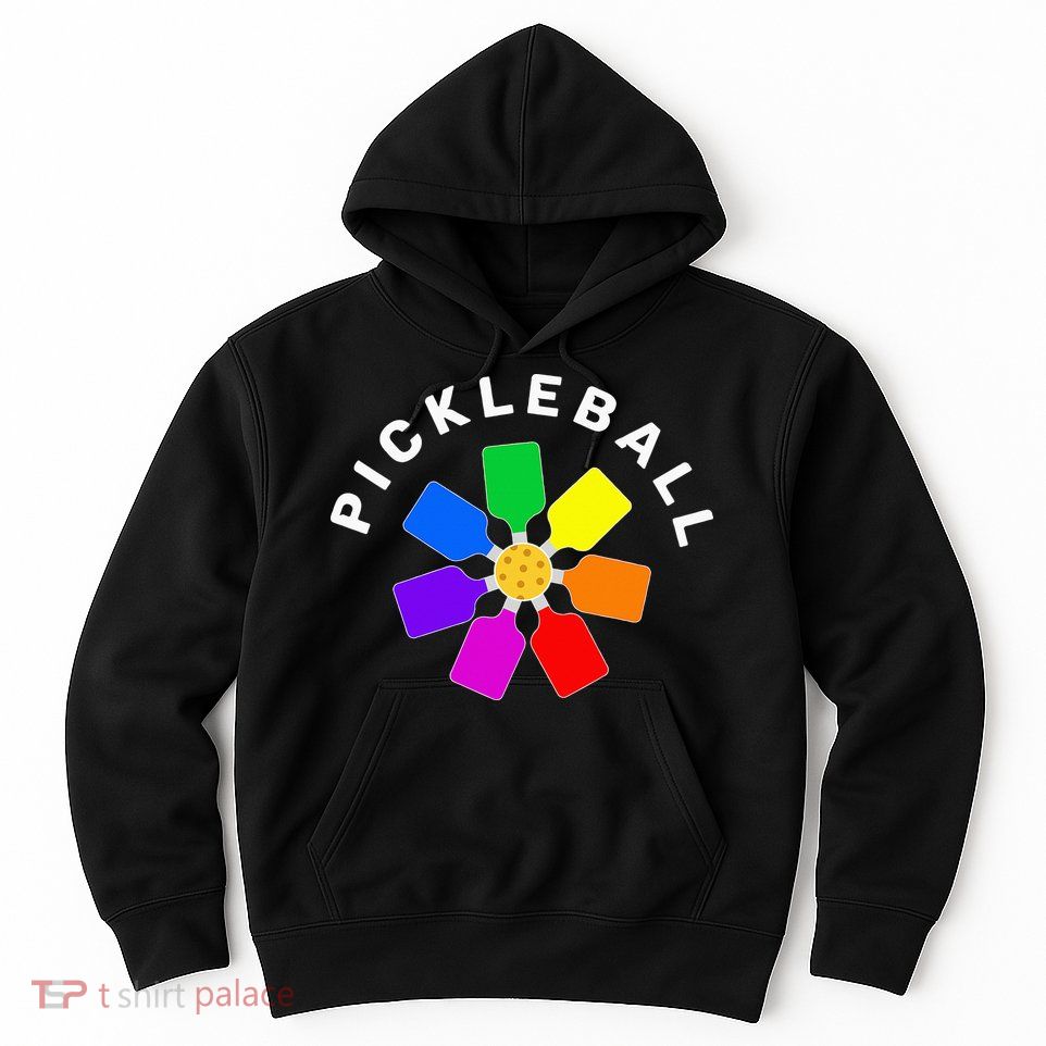 Pickleball Rainbow Design Pickleball Lover Hoodie