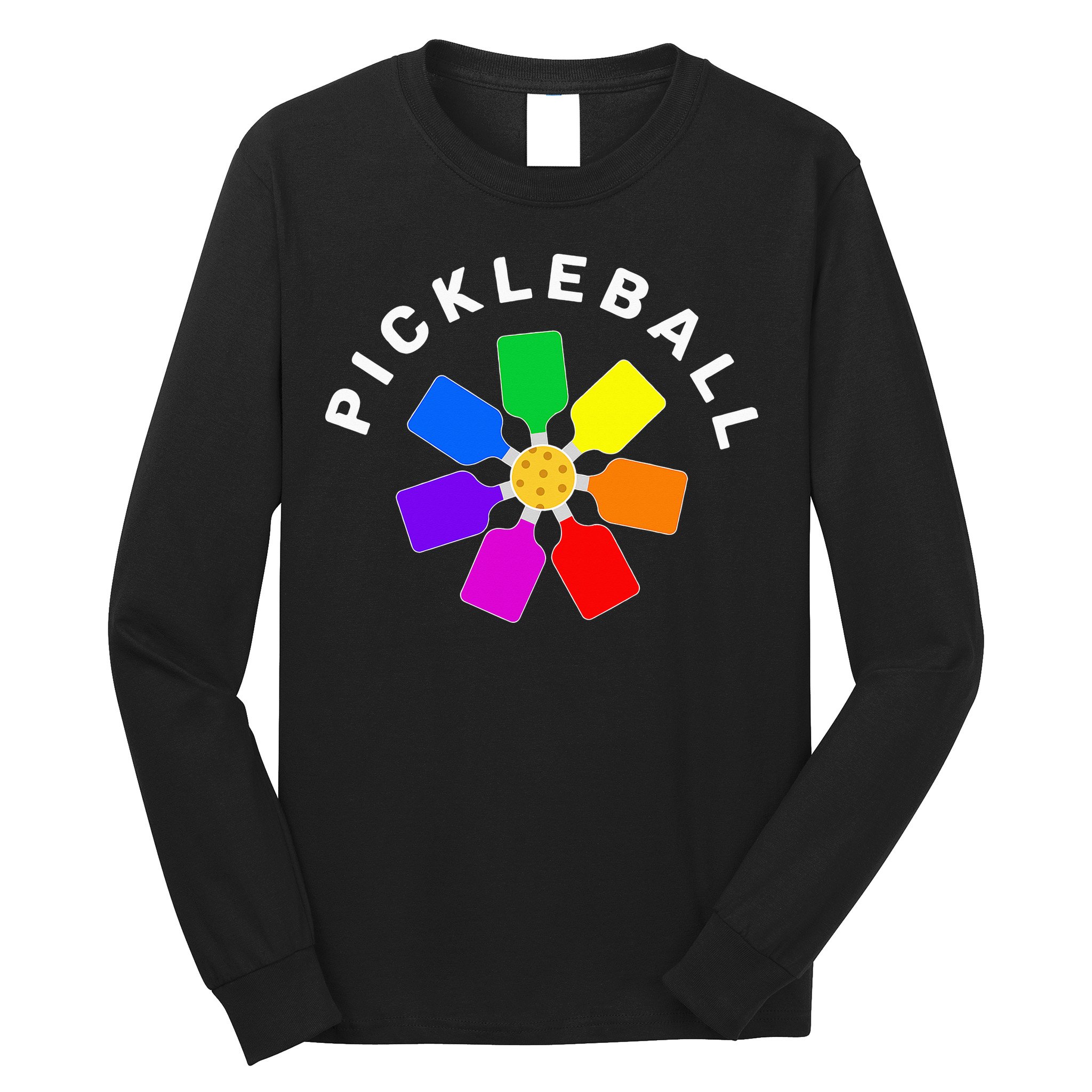 Pickleball Rainbow Design Pickleball Lover Long Sleeve Shirt