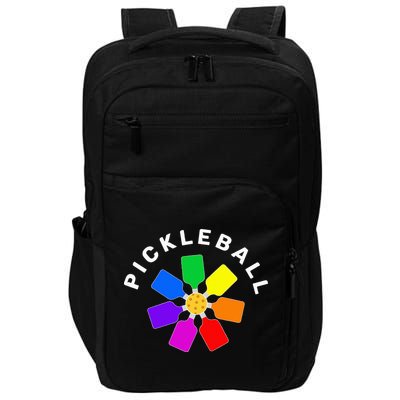 Pickleball Rainbow Design Pickleball Lover Impact Tech Backpack