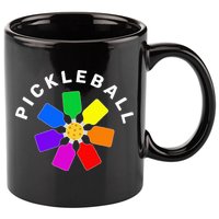 Pickleball Rainbow Design Pickleball Lover 11oz C Handle Ceramic Mug