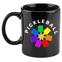 Pickleball Rainbow Design Pickleball Lover 11oz C Handle Ceramic Mug