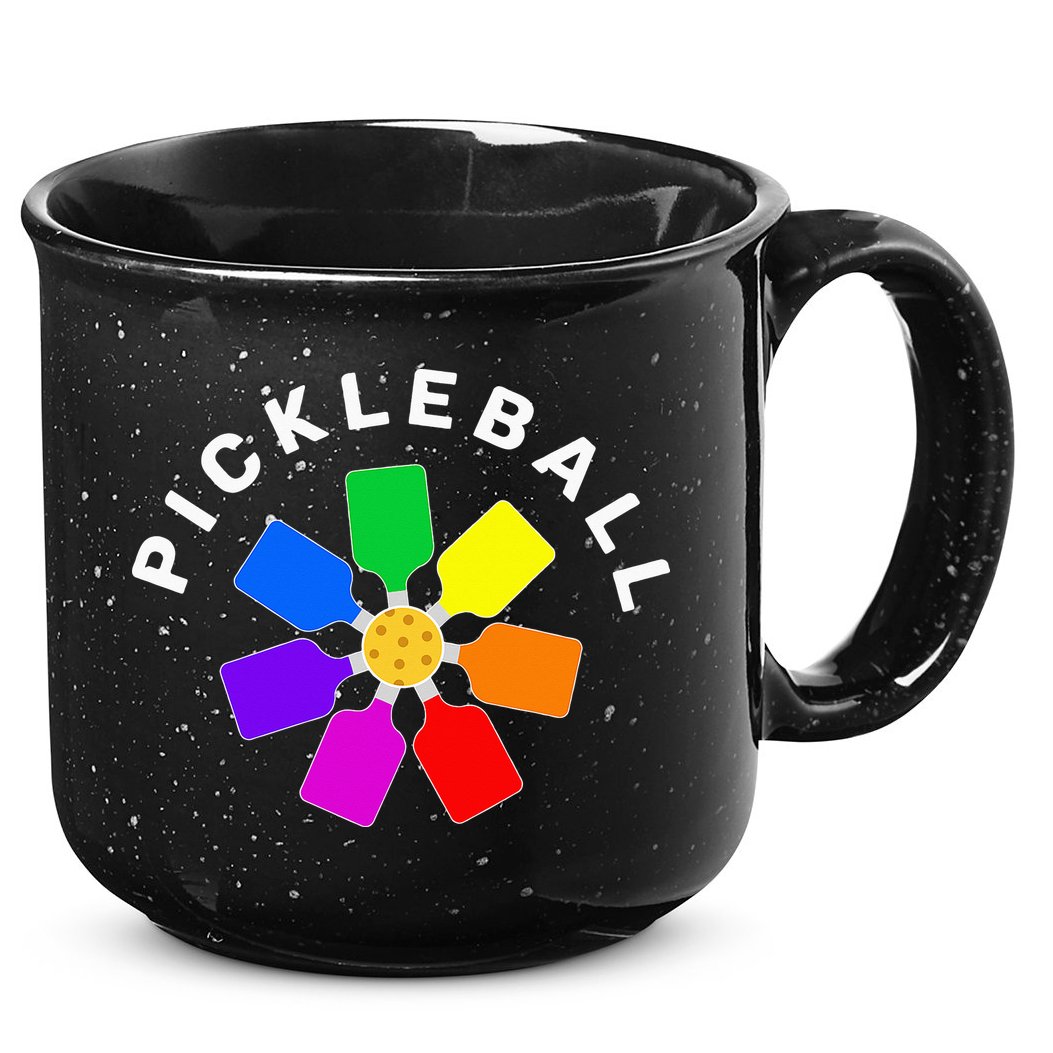 Pickleball Rainbow Design Pickleball Lover 15oz Campfire Ceramic Mug