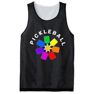 Pickleball Rainbow Design Pickleball Lover Mesh Reversible Basketball Jersey Tank