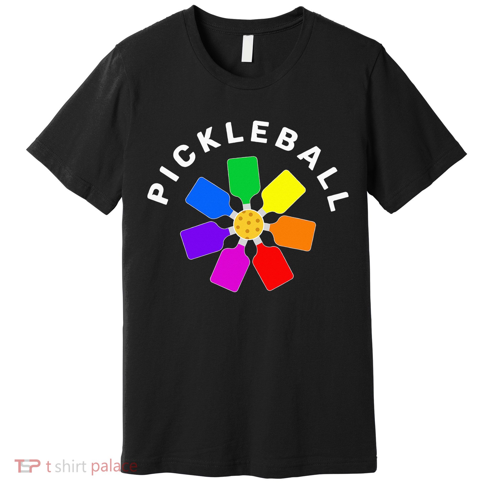Pickleball Rainbow Design Pickleball Lover Premium T-Shirt
