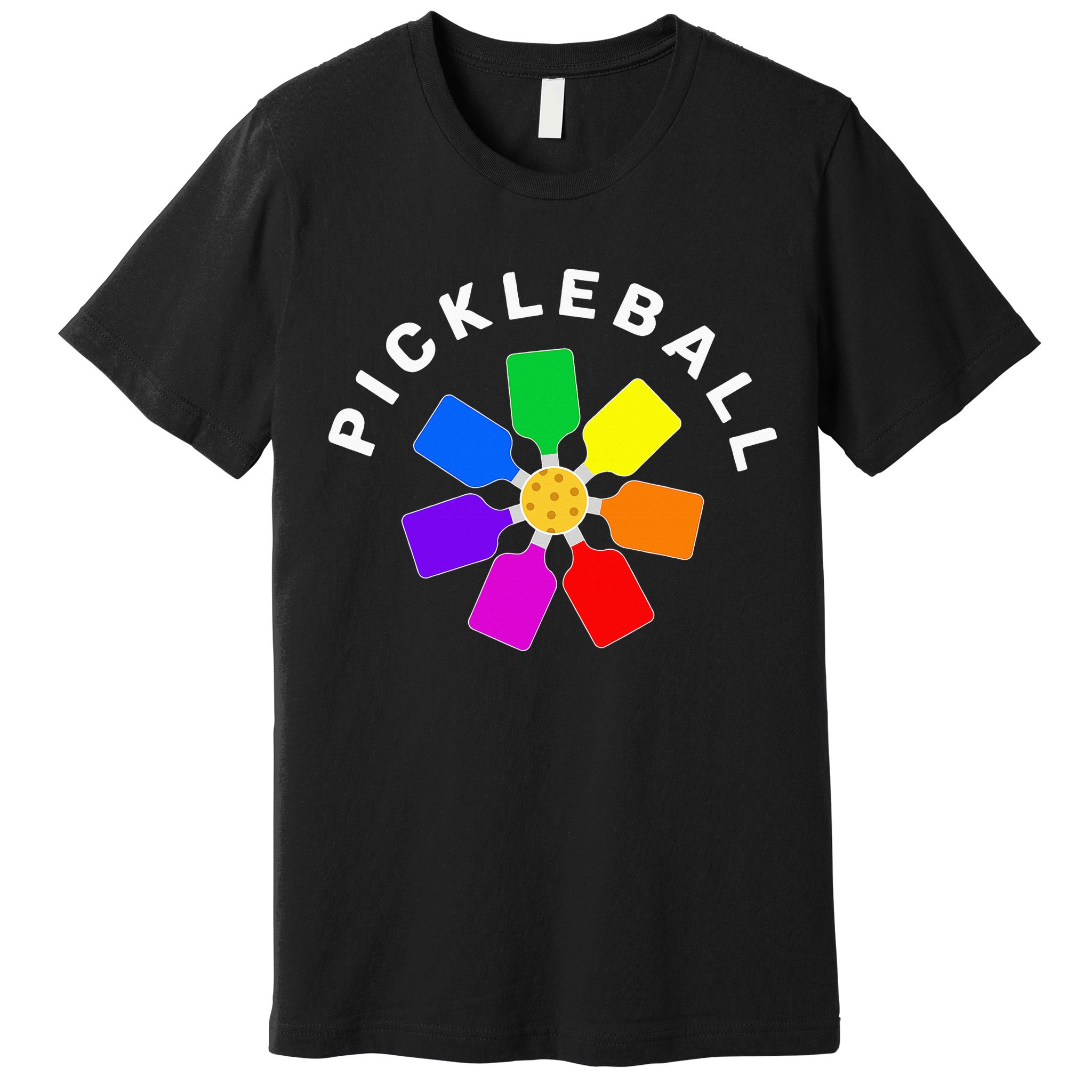 Pickleball Rainbow Design Pickleball Lover Premium T-Shirt