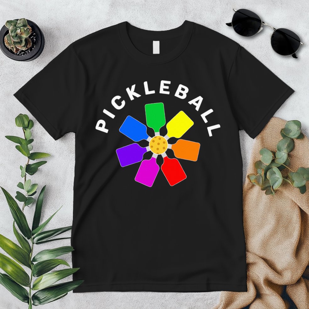 Pickleball Rainbow Design Pickleball Lover Premium T-Shirt