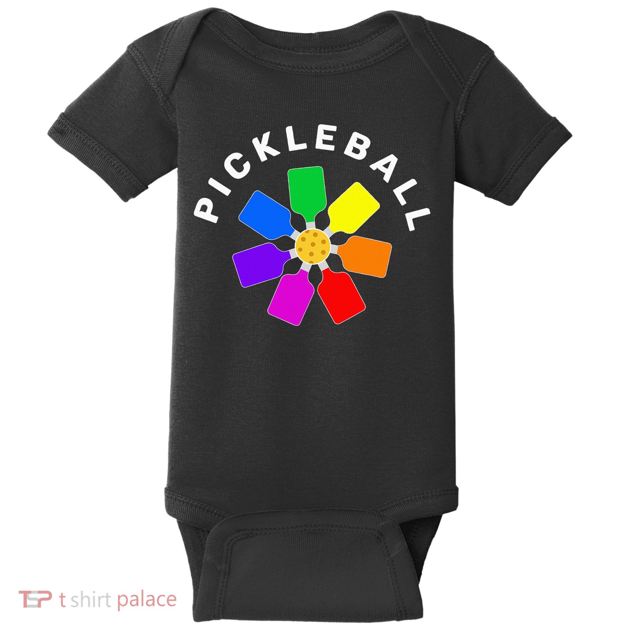 Pickleball Rainbow Design Pickleball Lover Baby Bodysuit