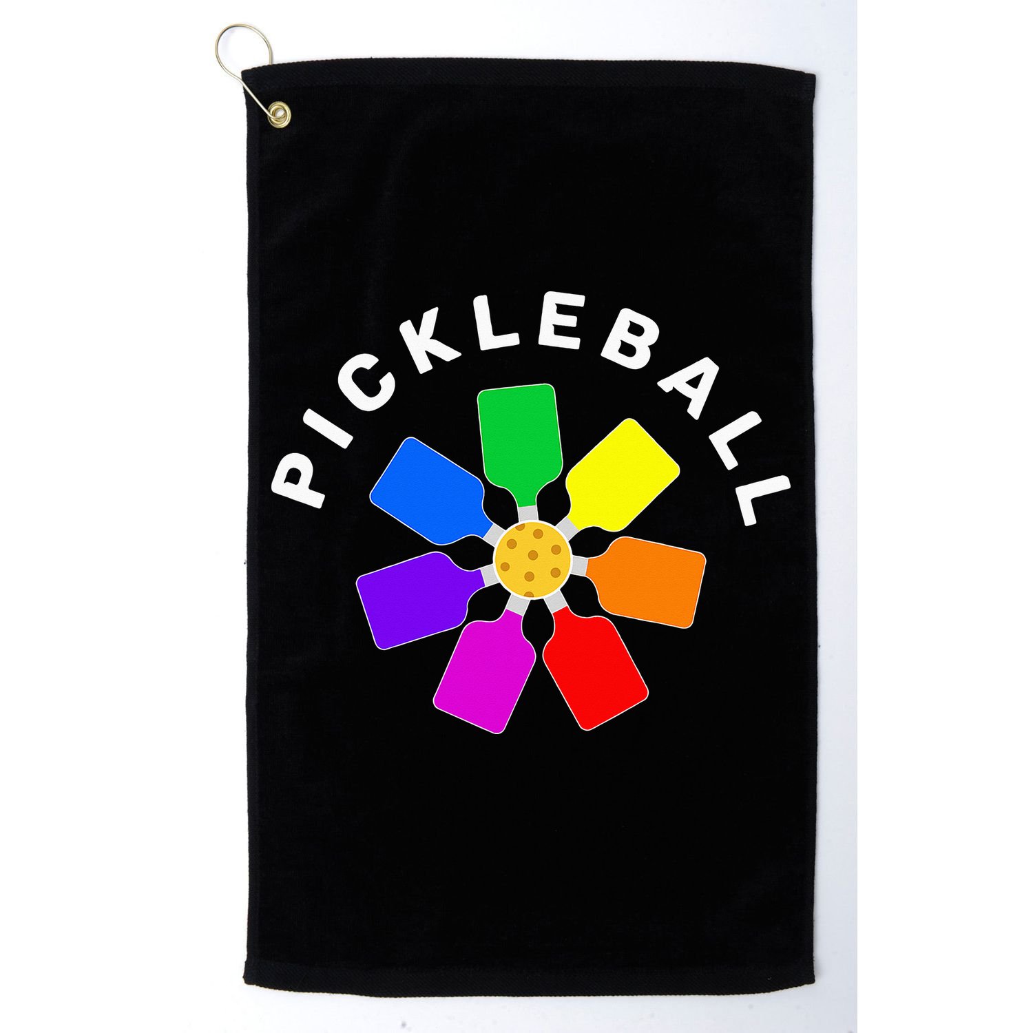 Pickleball Rainbow Design Pickleball Lover Golf Towel