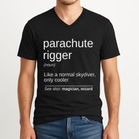 Parachute Rigger Definition Design Skydiving Packer V-Neck T-Shirt