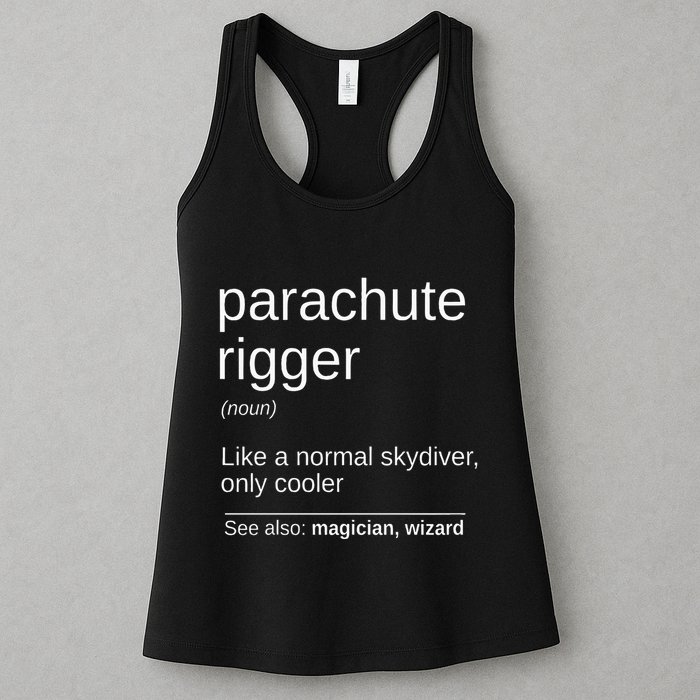 Parachute Rigger Definition Design Skydiving Packer Womens Tank Top