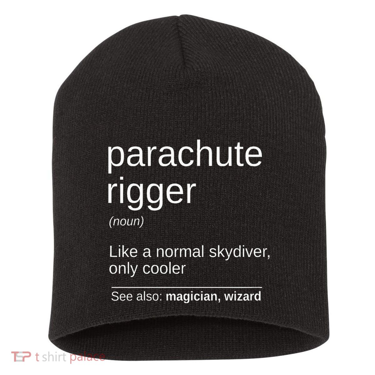 Parachute Rigger Definition Design Skydiving Packer Short Acrylic Beanie