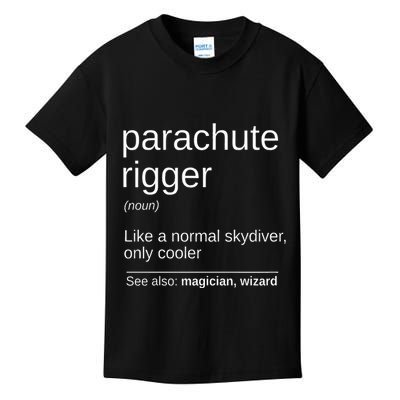Parachute Rigger Definition Design Skydiving Packer Kids T-Shirt