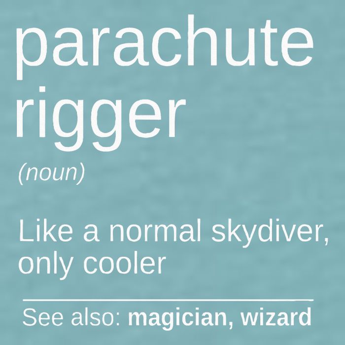 Parachute Rigger Definition Design Skydiving Packer Sueded Cloud Jersey T-Shirt