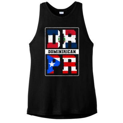 Puerto Rican Dominican Republic Dominirican Flag Pride Cute Gift Ladies PosiCharge Tri-Blend Wicking Tank