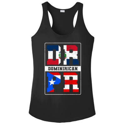 Puerto Rican Dominican Republic Dominirican Flag Pride Cute Gift Ladies PosiCharge Competitor Racerback Tank