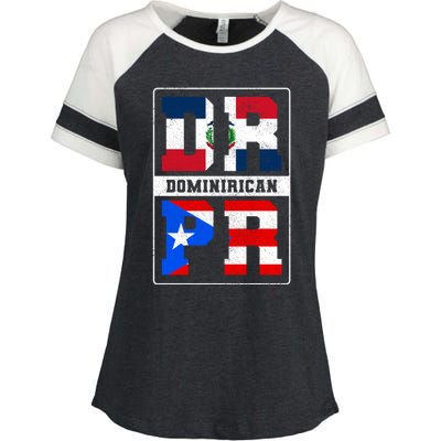 Puerto Rican Dominican Republic Dominirican Flag Pride Cute Gift Enza Ladies Jersey Colorblock Tee