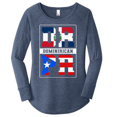 Puerto Rican Dominican Republic Dominirican Flag Pride Cute Gift Women's Perfect Tri Tunic Long Sleeve Shirt