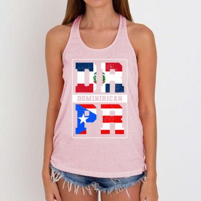 Puerto Rican Dominican Republic Dominirican Flag Pride Cute Gift Women's Knotted Racerback Tank