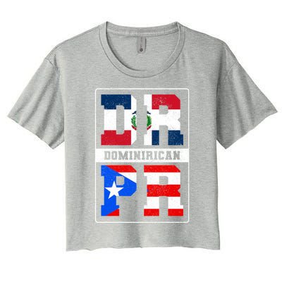 Puerto Rican Dominican Republic Dominirican Flag Pride Cute Gift Women's Crop Top Tee