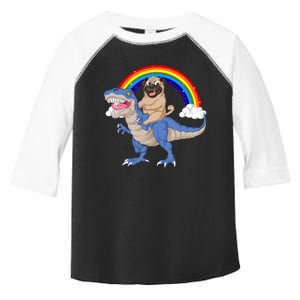 Pug Riding Dinosaur Toddler Fine Jersey T-Shirt