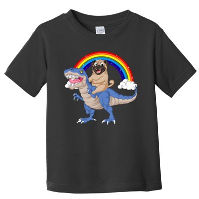 Pug Riding Dinosaur Toddler T-Shirt