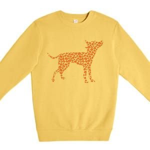 Prague Ratter Dog Silhouette Halloween Pumpkin Premium Crewneck Sweatshirt