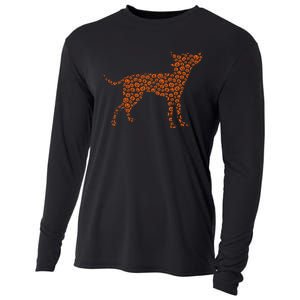 Prague Ratter Dog Silhouette Halloween Pumpkin Cooling Performance Long Sleeve Crew