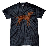 Prague Ratter Dog Silhouette Halloween Pumpkin Tie-Dye T-Shirt