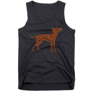 Prague Ratter Dog Silhouette Halloween Pumpkin Tank Top