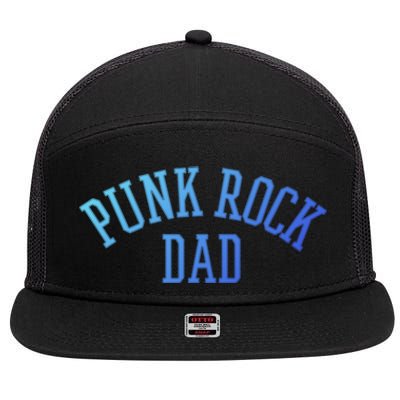 Punk Rock Dad Gift Tattoos Punker Rocker Ska Band Music Funny Gift 7 Panel Mesh Trucker Snapback Hat