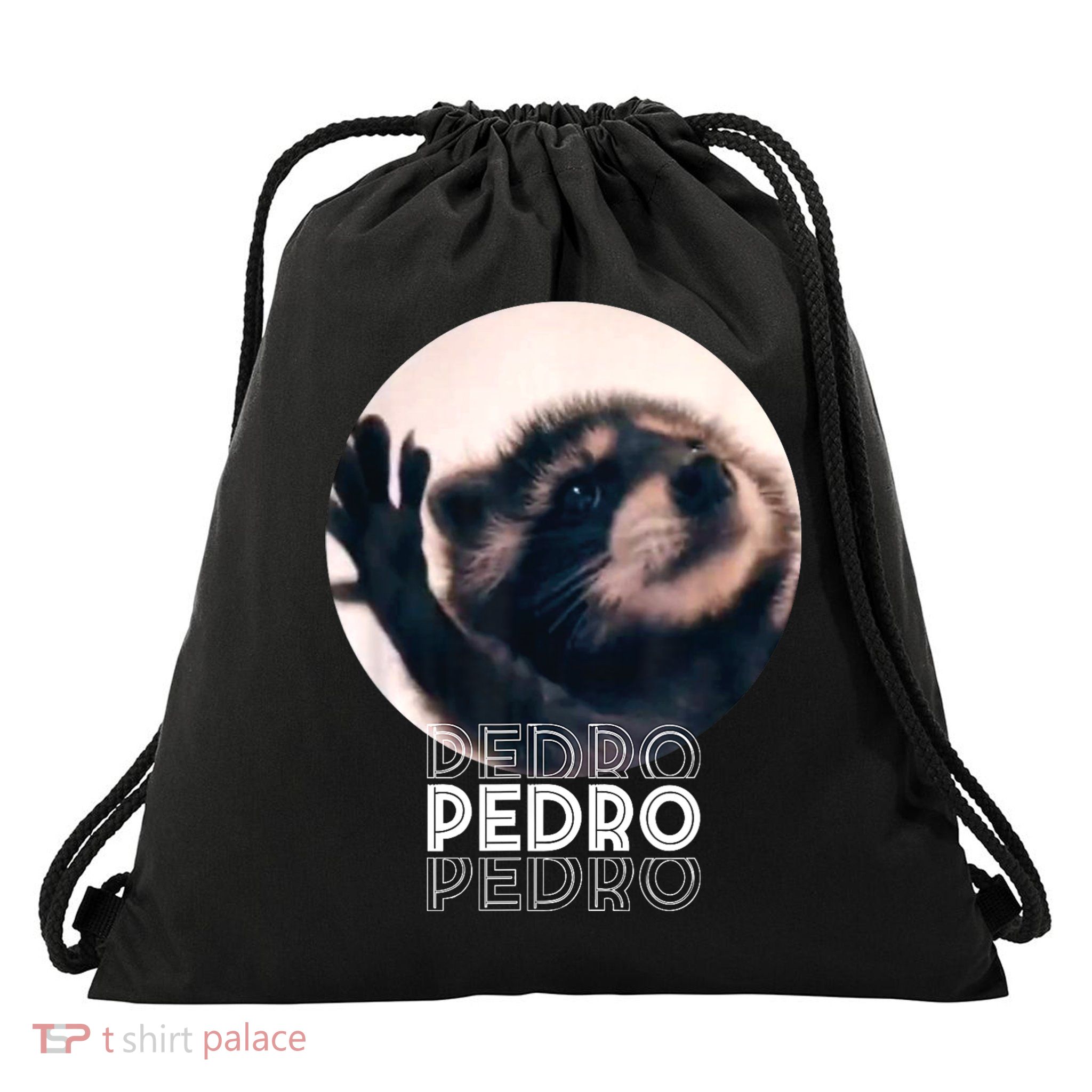 Pedro Racoon Dance Popular Internet Meme Mapache Dance Drawstring Bag
