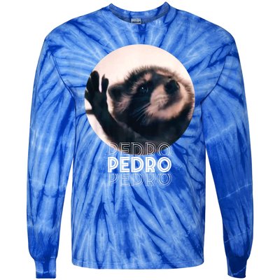 Pedro Racoon Dance Popular Internet Meme Mapache Dance Tie-Dye Long Sleeve Shirt