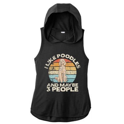 Poodle Retro Dog Lover Funny Poodle Ladies PosiCharge Tri-Blend Wicking Draft Hoodie Tank