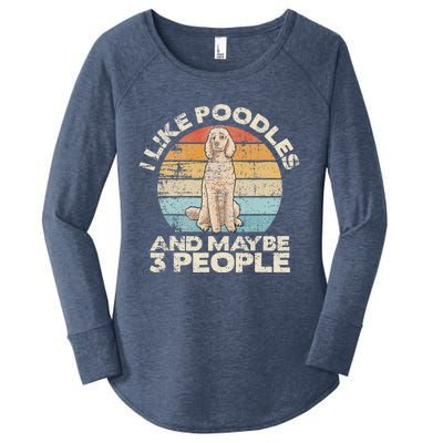 Poodle Retro Dog Lover Funny Poodle Women's Perfect Tri Tunic Long Sleeve Shirt