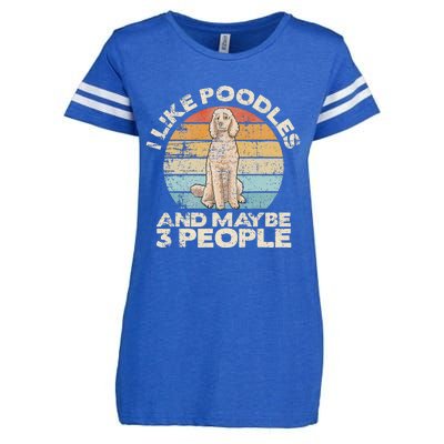 Poodle Retro Dog Lover Funny Poodle Enza Ladies Jersey Football T-Shirt