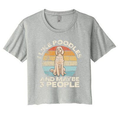 Poodle Retro Dog Lover Funny Poodle Women's Crop Top Tee