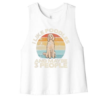 Poodle Retro Dog Lover Funny Poodle Women's Racerback Cropped Tank