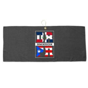 Puerto Rican Dominican Republic Dominirican Flag Pride Meaningful Gift Large Microfiber Waffle Golf Towel