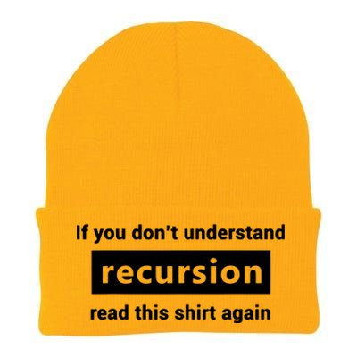 Programmer Recursion Definition Programming Gift For Coders Knit Cap Winter Beanie